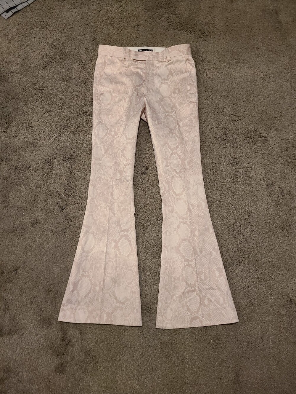 ASOS Design Cream Snake Print Flared Pants Size 28 NWOT